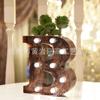 Lámpara de Letra de Madera Maciza Blanca Luz de Noche Decorativa para Dormitorio Lámpara Decorativa Combinada para el Hogar