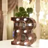 Luzes Decorativas Criativas para Quarto Presente Lâmpada de Letra em Madeira Maciça Branca Luzes Decorativas LED