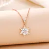 Collar de Copo de Nieve de Plata de Ley S925 para Mujer, Moda de Invierno, Elegante, de Alta Gama, Creativo, Versátil, Giratorio, Collar de Venta Caliente, Regalo