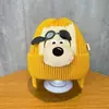 Chapéus fofos e adoráveis de outono e inverno para crianças, com design para puxar, material de tricô e uma série de desenhos animados, proporcionando calor e proteção para as orelhas de bebês e crianças pequenas.