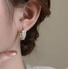 Pendientes de Trigo Creativos Únicos de Zirconia Hebilla para la Oreja Diseño Exquisito de Lujo Ligero Moda de Alto Sentido Pendientes para el Trabajo Joyería para la Oreja al por Mayor