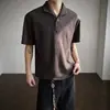 Nova camiseta polo texturizada da moda de manga curta para homens, estilo summer cleanfit vintage old money