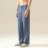 Pijama de Algodão Antibacteriano 7A Masculino Tamanho Grande Verão Primavera e Outono 2025 Novo Cor Lisa Calça Casual Para Todas as Estações Calça de Casa