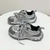 Zapatillas de dad chunky para mujer con malla y bloques de color, zapatos casuales para mujer, nuevo modelo primavera y otoño 2026, zapatillas deportivas antideslizantes para senderismo para mujer
