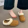 Zapatos Birkenstock de suela gruesa de dos vías para mujer 2026 nuevo estilo invierno con felpa añadida zapatos de mujer retro sin cordones zapatos de algodón para nieve