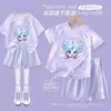 Verano Maravilloso Lindo Estilo Princesa para Niñas Dibujos Animados Lindos Conjunto Deportivo para Niños Secado Rápido Camiseta de Manga Corta y Pantalones Cortos