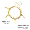 Pulsera con Colgante de Pimienta Simple Versátil Pulsera de Temperamento Doble Capa Cadena Figaro con Bolas Redondas Pulsera de Acero Inoxidable para Mujer