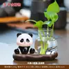 Decoração de Casa Estilo Chinês Panda Rabanete Verde Vaso Hidropônico Arranjo de Flores Vidraria Decoração de Mesa Vaso de Planta Presente