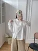 Colección Otoño 2026 Estilo Japonés Rayas Bolsillo Bordado de Corazón Cardigan Holgado Camisa de Manga Larga para Mujer