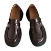 Mocasines de Suela Gruesa Estilo Británico 2025 Otoño Nuevo Estilo Hermosas Mary Jane Slip-On Zapatos Pequeños de Cuero Zapatos para Uniforme Jk