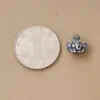 Cuentas espaciadoras de elefante con corona de dibujos animados lindos de plata pura 999, cuenta de la fortuna del dios elefante, cuenta espaciadora horizontal para manualidades DIY, ensartado de cuentas y tejido de cuerdas