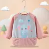 Outono e Inverno Capa do Bebê Crianças Impermeável Anti-Dressing Infantil Cristal Veludo Bib Arroz Bolso Mãe e Bebê Avental