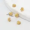 Cuentas Barril de Zirconia Microincrustada en Oro Real de 18K que Conserva el Color, Pulsera de Cristal de Cintura Pequeña con Agujero Pasante, Cuentas Espaciadoras DIY C45