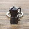Llavero de Café Estéreo 3D Regalo Pequeño Personalización Aparato de Café Artificial Colgante para Bolso Pequeño Hebilla de Metal Personalización