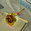 Regalo de San Valentín Transfronterizo Flor de Rosa Chapada en Oro de 24 Quilates Flor Creativa de Lámina de Oro Simulada Tallo Único Exquisito Regalo Pequeño Venta al por Mayor