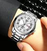 Reloj digital luminoso de doble calendario para hombre, de aleación de acero macizo, resistente al agua, de moda, no mecánico, una generación de cabello