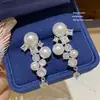 Pendientes de Moda de Aguja de Plata 925 con Cubos de Perla de Venta Caliente Pendientes Dulces de Nicho de Gama Alta Pendientes de Diseño Exquisito
