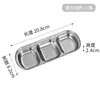 Acero Inoxidable 304 Plato Retro para Condimentos Plato Coreano para Barbacoa Plato Dividido Antiguo para Salsas Cuadrado de Tres Compartimentos para Sabores