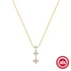 Nuevo Collar Clavícula Plata de Ley S925 Flor de Cuatro Hojas Pétalo Diamante Lujo Ligero Alta Calidad Venta Caliente en Amazon Elegante Combinable