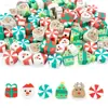Adornos de Navidad Papá Noel Cuentas de Arcilla Blanda Cuentas Sueltas Cuentas en Hilo Pulsera Hecha a Mano DIY Collar Cuerda de Mano Materiales Accesorios