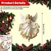 Adornos Colgantes de Madera Planos 2D de 8 Piezas Set de Colgantes Festivos de Navidad Regalo de Año Nuevo Decoración del Hogar