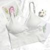 Sutiã Strapless Grande em U Kaka, Sutiã Esportivo sem Fio Estilo Camisola para Mulheres, Estilo Japonês com Bojos