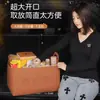 Bolsa de fieltro con diseño de oso de dibujos animados para maletero de coche para artículos varios, caja de almacenamiento grande plegable para aperitivos y organización