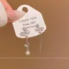 Aretes Largos Asimétricos de Mariposa Estilo Coreano para Mujer, Lujo Ligero, Aretes Elegantes y de Alta Gama, Joyería para Orejas de Moda y Versátil al por Mayor
