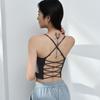 Lingerie Linda de Costas Estilo Novo Primavera/Verão 2026, Sutiã Bralette com Alça Fina Cruzada nas Costas, Camisola Ajustável para Mulheres