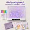 Nova Prancheta de Desenho Acrílica LED Recarregável para Crianças, Prancheta de Escrita e Desenho, Quadro de Recados, Prancheta DIY para Rastreamento e Pintura