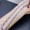 Suministro Transfronterizo de Pulseras de Tanzanita Natural S925 3*4mm Pulseras de Joyería para Mujeres Accesorios Fábrica Venta al por Mayor