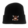 Gorro de Punto Bordado Estilo Coreano de Dibujos Animados Cara Sonriente Divertida para Mujer, Gorro Cálido para Exteriores de Otoño e Invierno, Gorro de Lana de Moda Transfronterizo
