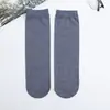 Meias masculinas 14G de algodão mercerizado fino no tubo pé-de-meia cor sólida resistentes ao desgaste anti-desbotamento meias masculinas business casual