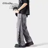 Nuevos Pantalones Botonados de Estilo Chino Nacional para Hombre, Nuevo Estilo de Verano, Pantalones Largos Casuales de Pierna Ancha Rectos Sueltos con Caída, Transfronterizo