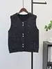 Nuevo Chaleco de Punto con Lentejuelas Chic de Otoño/Invierno 2026 Cárdigan Suéter sin Mangas para Superponer Top para Mujer
