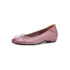 Zapatos tipo bailarina sin cordones, súper suaves y cómodos, con aumento de altura oculto y moño, nuevo modelo para mujer hecho de piel de vacuno de capa superior, adecuados para ir al trabajo y como zapato cómodo para abuela