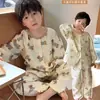 Ropa nueva para niños 2026, conjunto de ropa para el hogar para niños, pijama holgado para niños y niñas, ropa con aire acondicionado para bebés, selección de tops