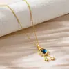Comercio exterior transfronterizo simple moda titanio acero collar mujeres no se desvanece lujo todo combina personalidad estilo coreano cadena clavícula joyería