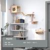 Árbol para Gatos de Pared DIY Marco de Escalada para Gatos Montado en Pared Rascador para Gatos Montado en Pared Plataforma de Salto para Gatos Estante para Gatos de Madera Maciza Cama para Gatos Integrada