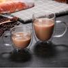 Taza de Café de Vidrio de Borosilicato Alto de Doble Capa Engrosada con Asa Taza de Leche Aislada Taza de Té de Flores de Gran Capacidad Vaso de Agua