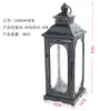 Estilo europeo hierro retro romántico adornos de candelabro lámpara de viento a prueba de viento de pie soporte para velas accesorios de boda linterna guía de camino