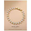 Pulseira com Fivela Oval de Zircônia Francesa, Fashion, Leve, Luxuosa e de Alto Padrão, Joia de Mão Fresca, Doce e Exquisita