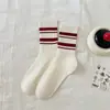 Meias Vermelhas Ankora Meias Femininas de Cano Médio Algodão Primavera e Outono Meias do Ano Animal Meias Esportivas Ins Tendência Outono e Inverno