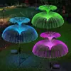 Lámpara de Medusa Solar LED Fibra Óptica Luz de Atmósfera Colorida Decoración de Paisaje de Jardín Luz de Color Luz de Enchufe de Tierra para Césped Luz Nocturna