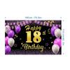 Cortina Popular Transfronteiriça para Festa de Aniversário Preto e Dourado Banner Personalizado Suporta Design de Imagem Pano de Fundo para Festa Atacado