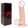 Dildo artificial feminino, transparente como cristal com ovo, pênis falso para masturbação feminina, dildo grande, atacado de brinquedos sexuais