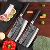 Cuchillo de acero inoxidable con patrón láser, juego de 6 cuchillos de cocina, picadora doméstica, cuchillo de chef