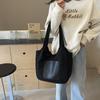 Bolso de Mano de Costura de Color Contrastante de Moda para Mujer, Bolso de Hombro Simple Urbano para Viajes al Trabajo, Gran Capacidad, Bolso de Lona para Estudiantes
