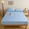 Protector de colchón de algodón tipo jersey grado A para maternidad e infancia, suave y delicado con la piel, funda de colchón antideslizante de cobertura completa de 360 grados