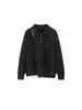 Yingao Polo de Punto Jacquard Otoñal con Cuello de Solapa para Hombre Holgado Casual Manga Larga Estilo Old Money Transfronterizo Ropa para Hombre Suéter